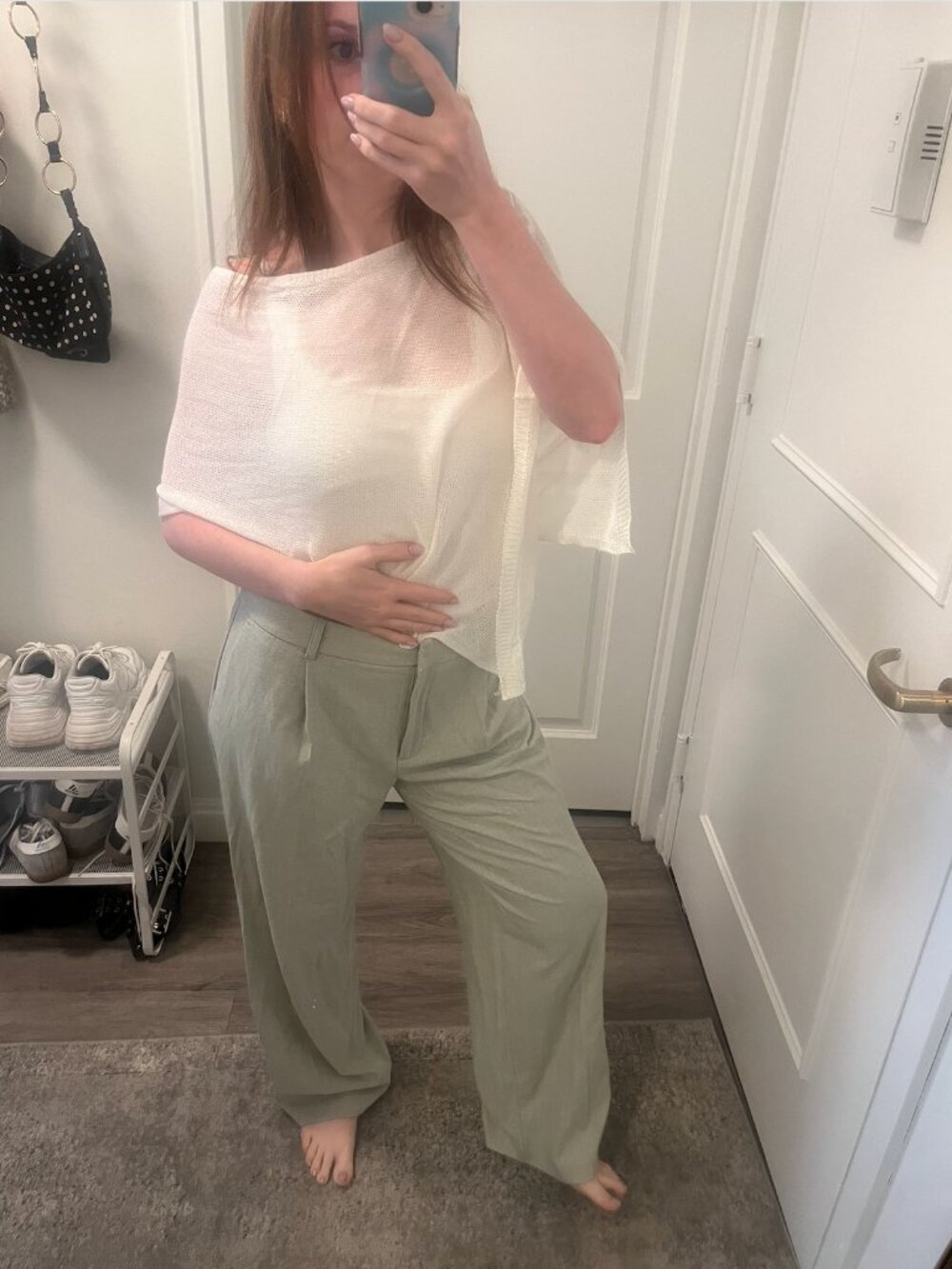 Rachel Zoe Wide-Leg Work Trouser, Woven, Mint Green
